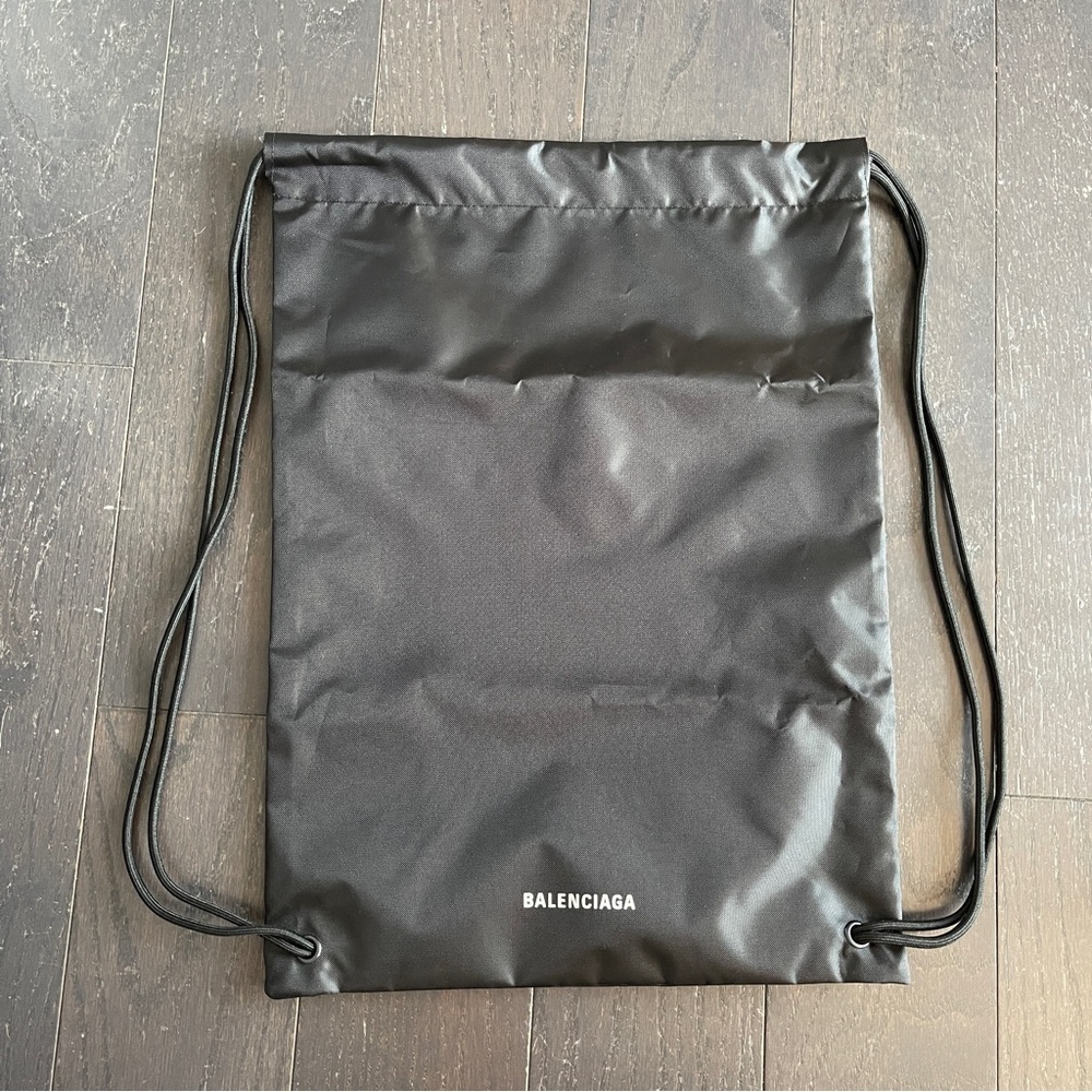 🆕 Balenciaga  Backpack black string sport bag Gym Sack Dust Bag